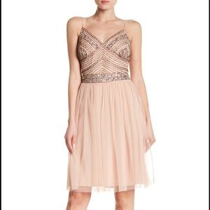 Marina beaded bodice dress in blush size 4